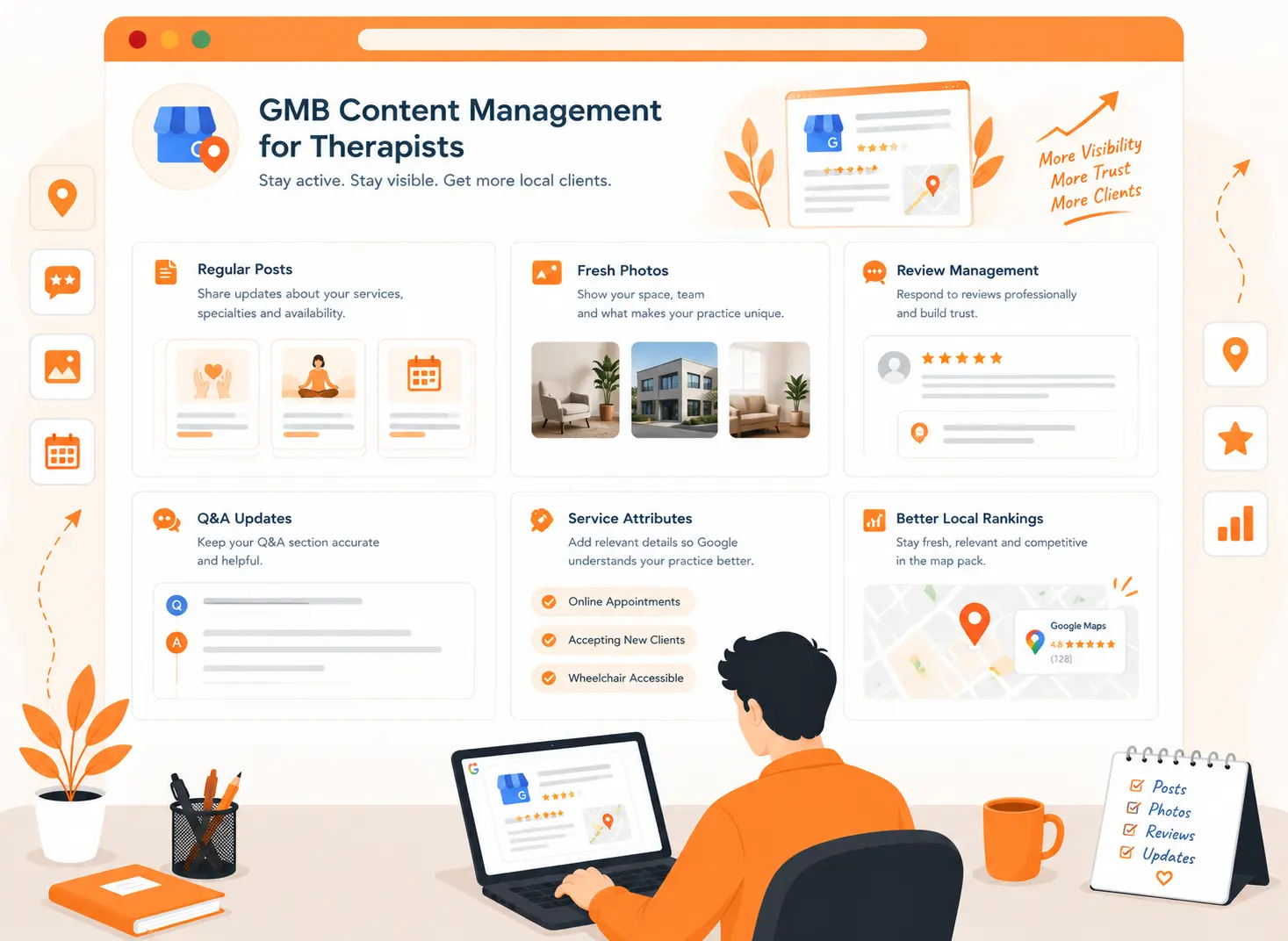 google business profile-content-management services for therapy clinics